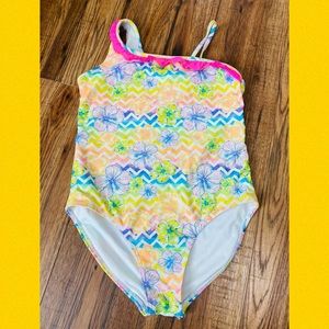 OP Girls Rainbow Floral Swimsuit (10/12)